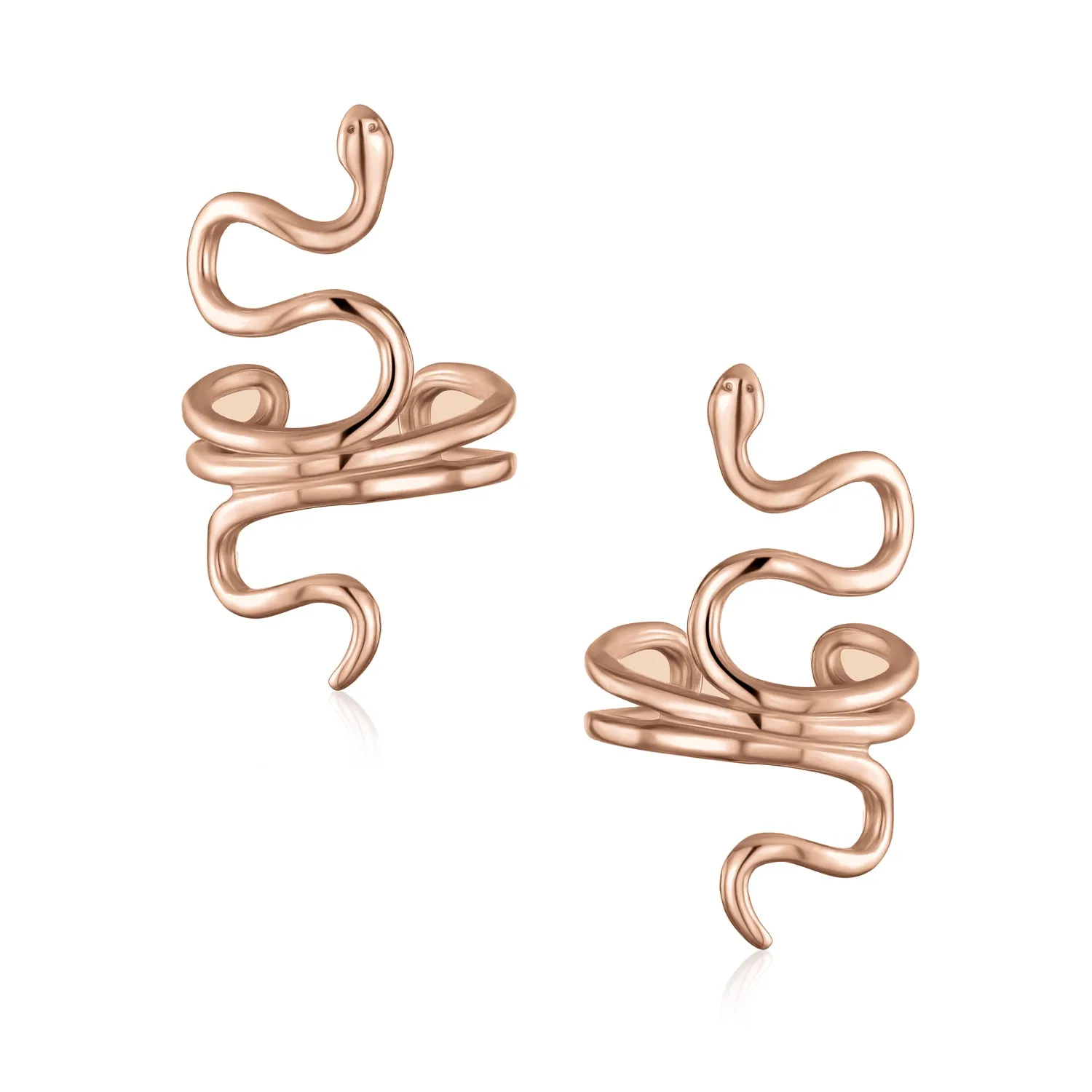 Helix Climber Snake Ear Cuff Cartilage Earrings Non-Pierced Sterling Silver Pair