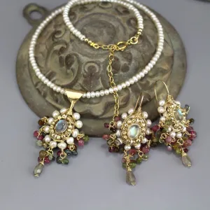 Labradorite Tourmaline Maharaja Jewelry Set