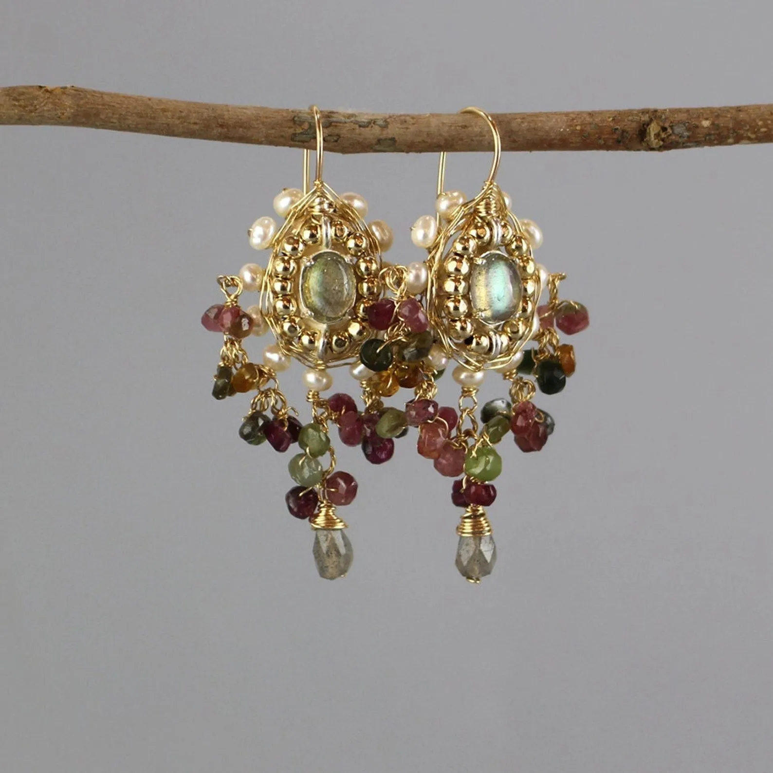 Labradorite Tourmaline Maharaja Jewelry Set