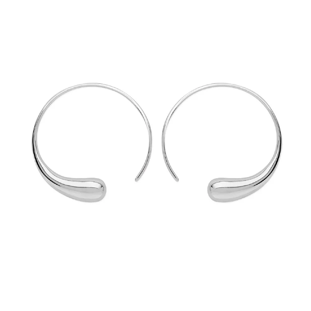 Large Luna Hoop Earrings in Sterling Silver