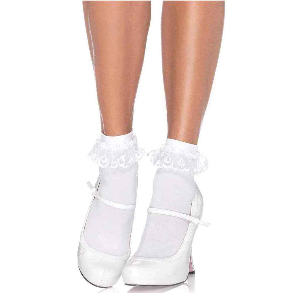 Leg Avenue Diem Lace Ruffle Anklet Socks