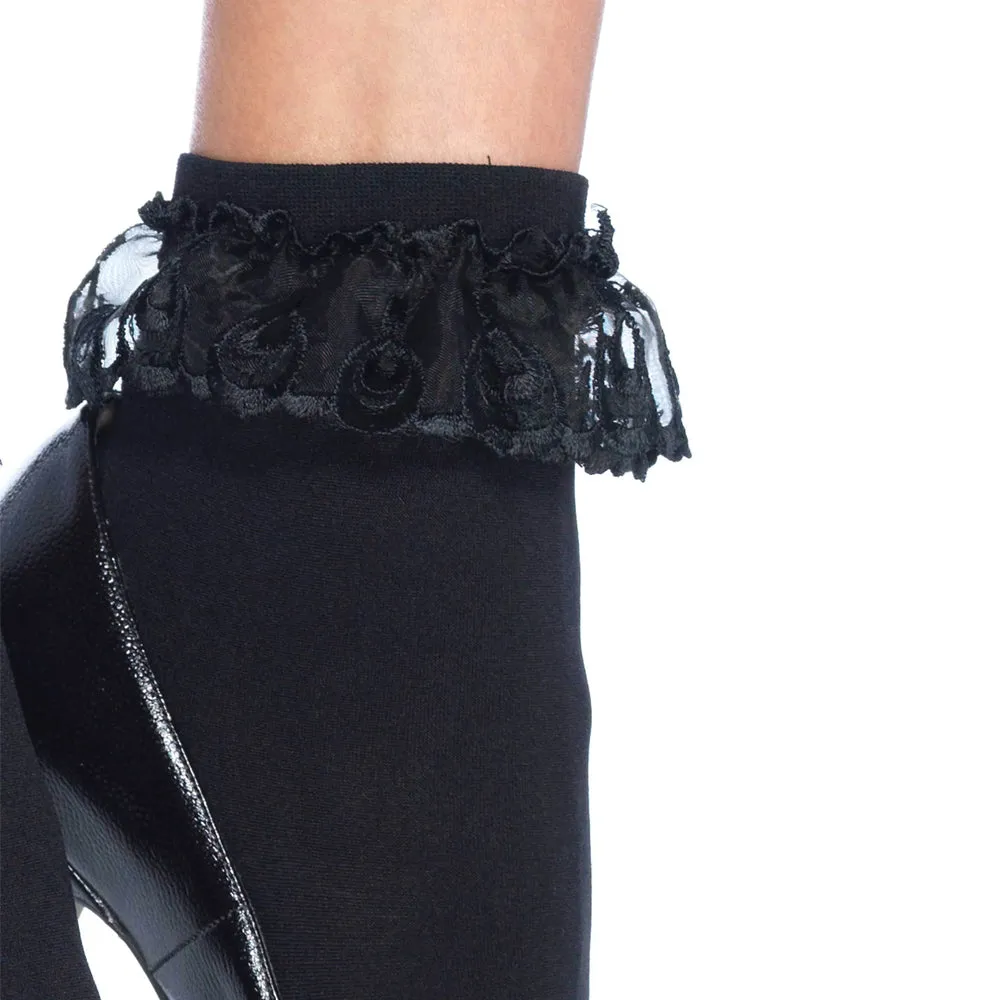 Leg Avenue Diem Lace Ruffle Anklet Socks