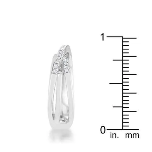 Lynn 0.25ct CZ Rhodium Twisted Trio Band Ring