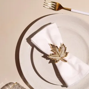 Maple Leaf Elegant Napkin Rings | Set of 4 , 6