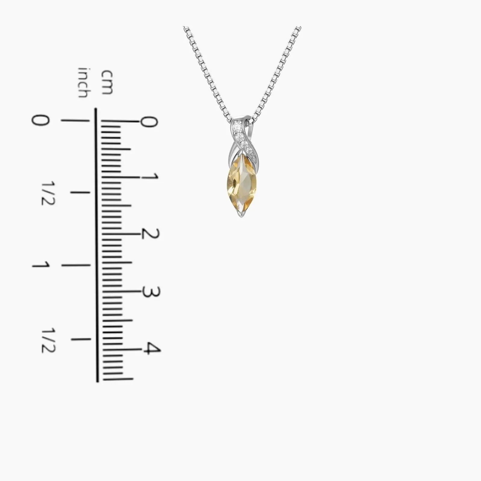 Marquise Cut Necklace with Citrine in Sterling Silver | Irosk Australia ®