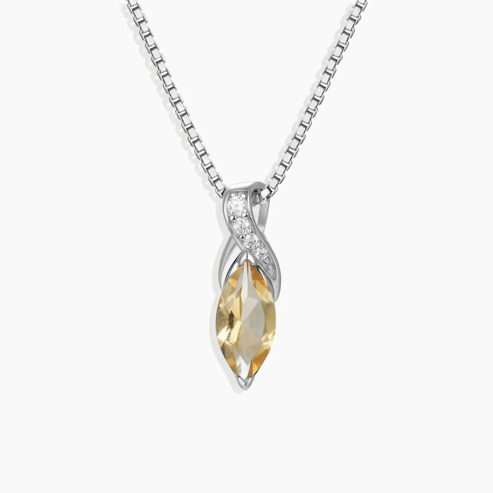 Marquise Cut Necklace with Citrine in Sterling Silver | Irosk Australia ®