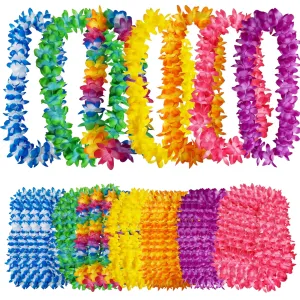 Maui Flower Lei Necklace Assortment, 36 Count