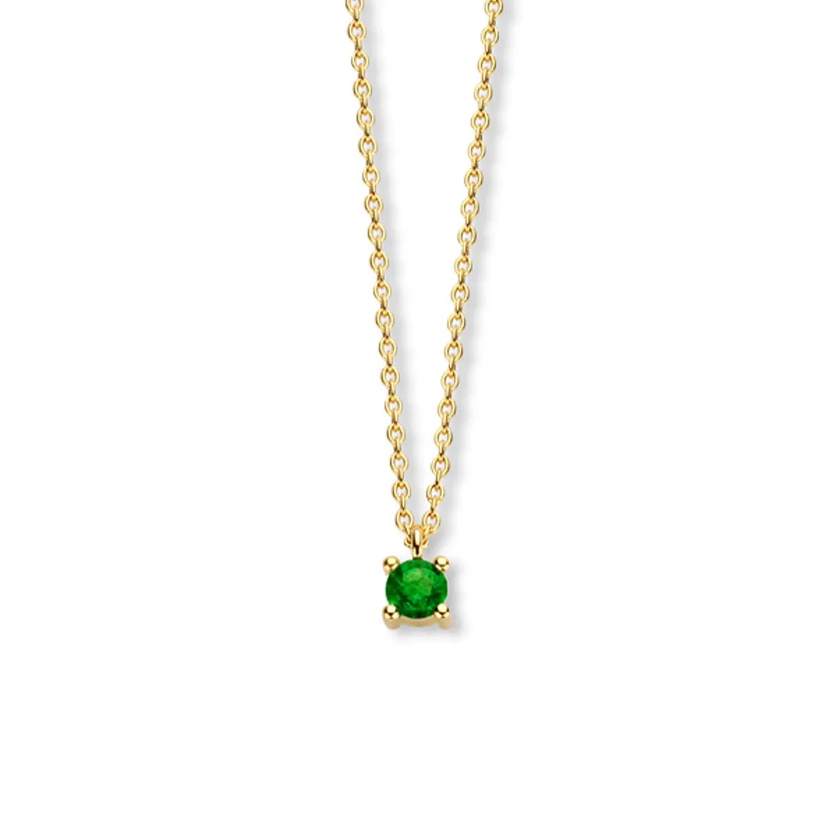 May Birthstone Necklace 14K Yellow Gold