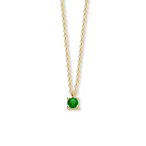 May Birthstone Necklace 14K Yellow Gold