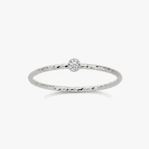 Mini Sparkle Bezel Ring Silver