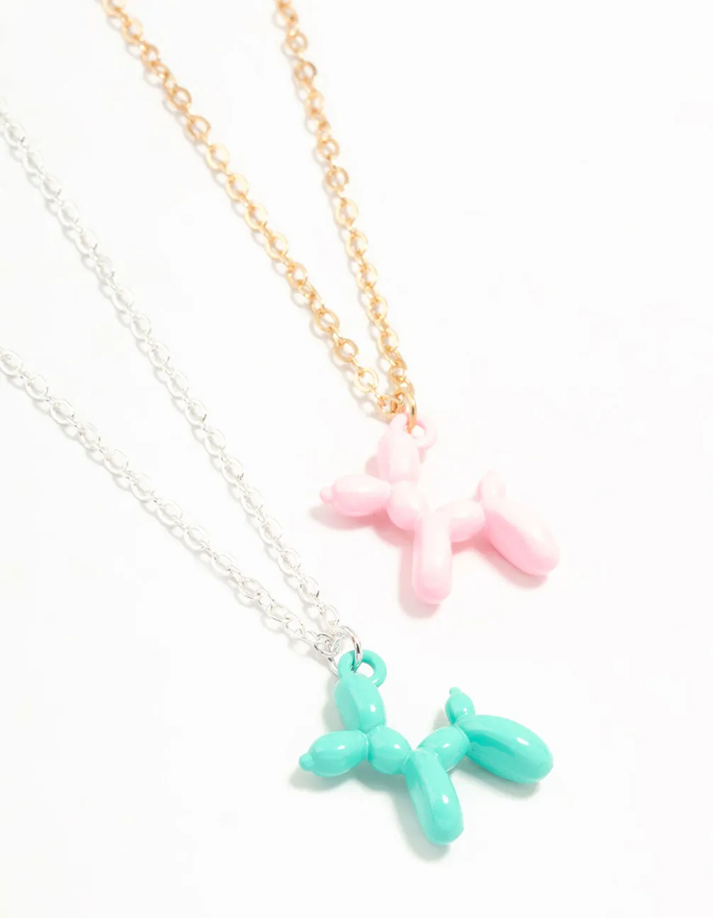 Mixed Metals Bubble Dog Necklaces 2-Pack