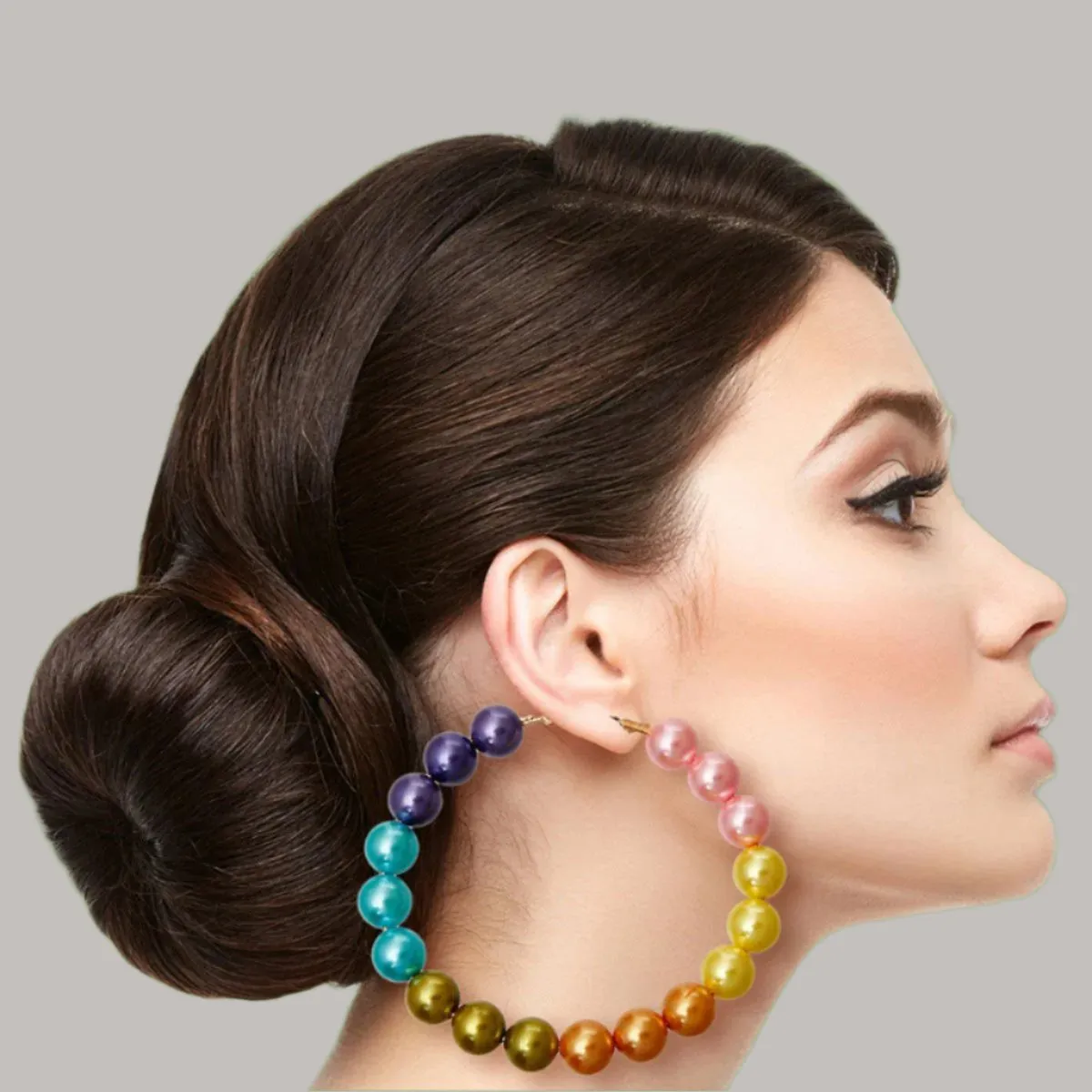 Multicolor Rainbow Hoop Earrings – Bold Style