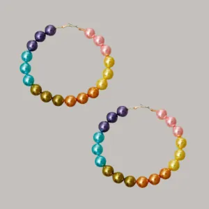 Multicolor Rainbow Hoop Earrings – Bold Style