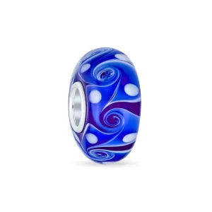 Murano Glass Charm Bead Green Red Blue Aqua Wave Swirl Spacer for Bracelet