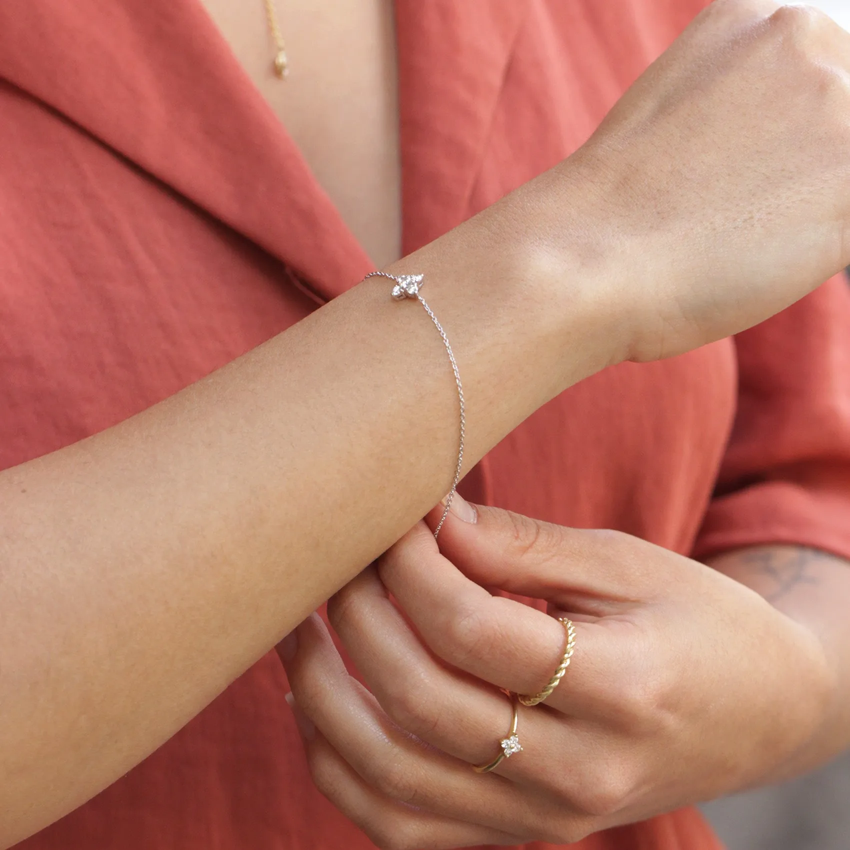 Natalia Gold Bracelet White Diamonds