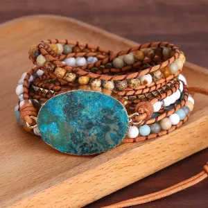 Natural Ocean Stone Druzy Bracelet