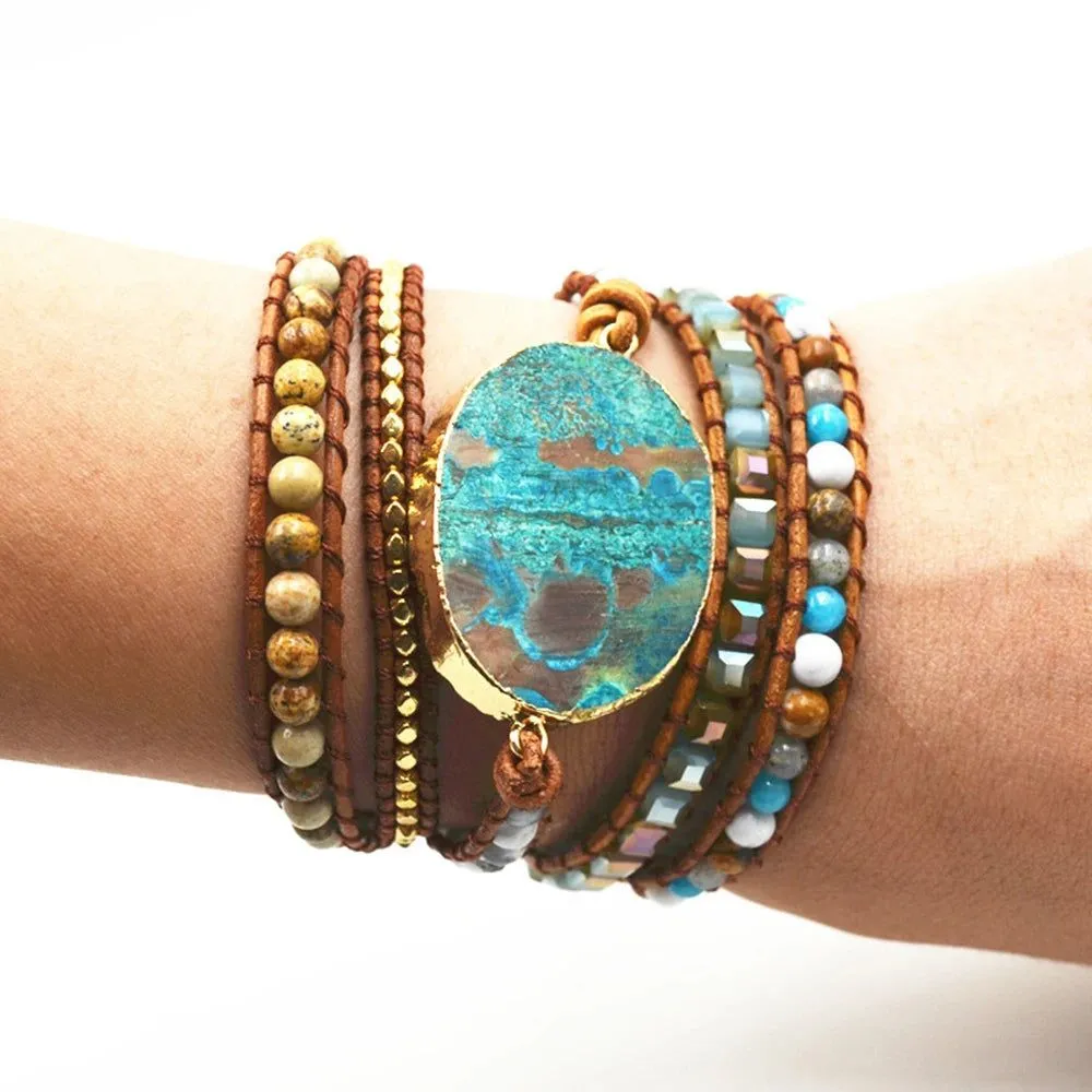 Natural Ocean Stone Druzy Bracelet