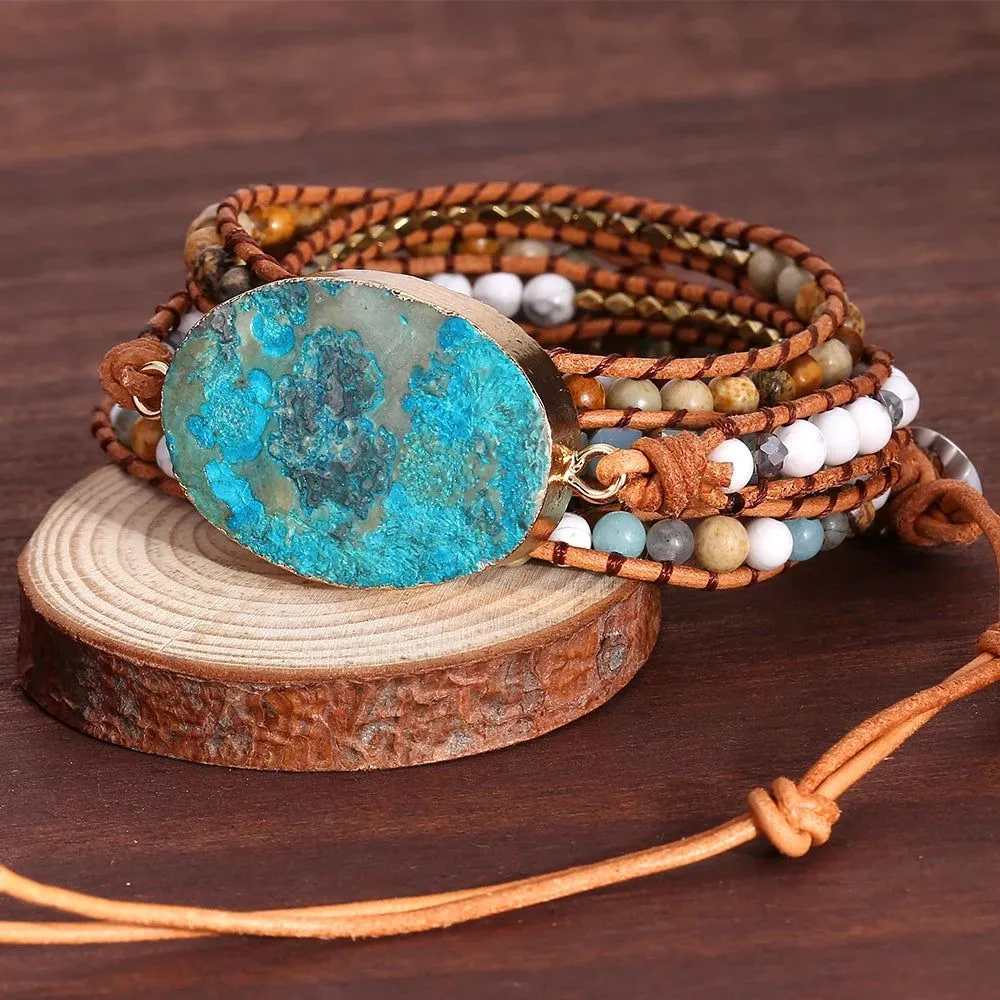 Natural Ocean Stone Druzy Bracelet