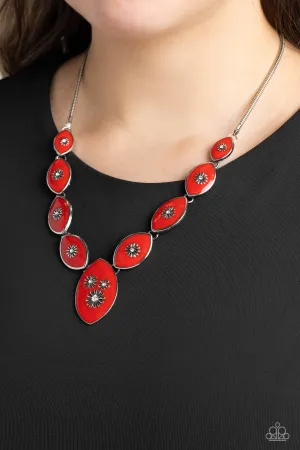 Necklaces Pressed Flowers - Red N2226