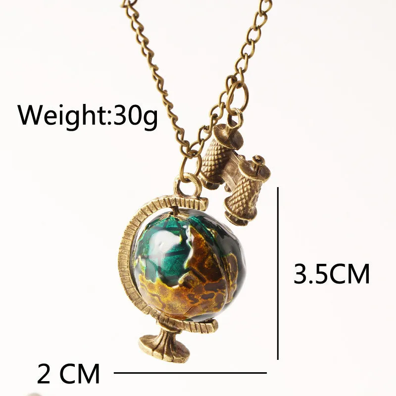 New Fashion Hot-Selling Globe Telescope Ball necklaces & pendants Women Sweater Chain Gifts girls