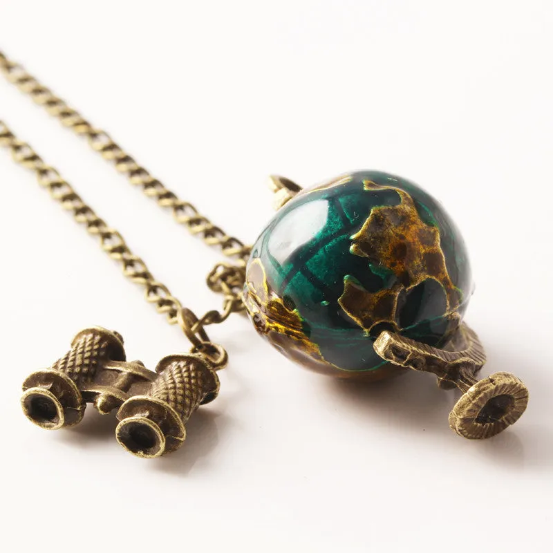 New Fashion Hot-Selling Globe Telescope Ball necklaces & pendants Women Sweater Chain Gifts girls