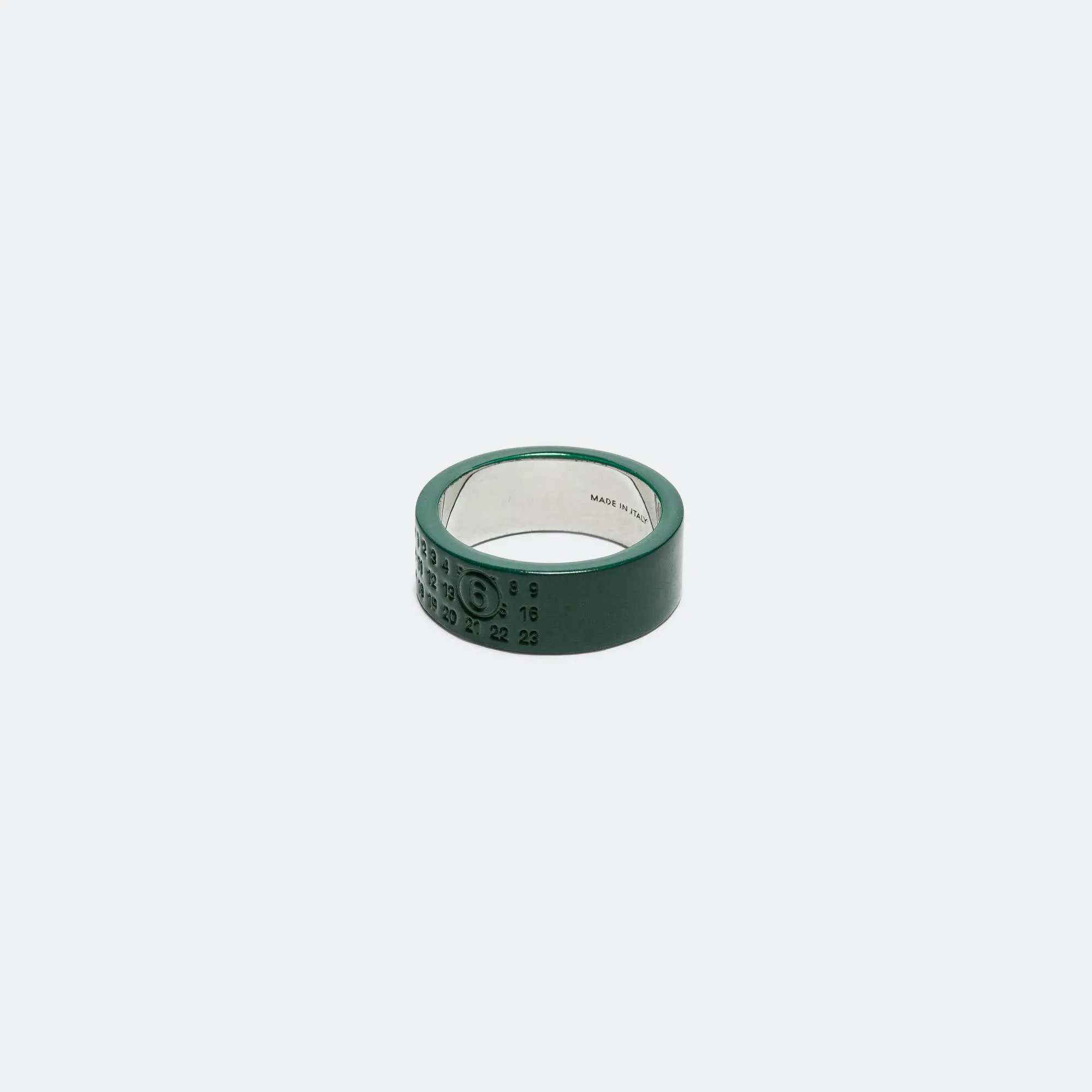 Numeric Minimal Signature Ring - Green Brass