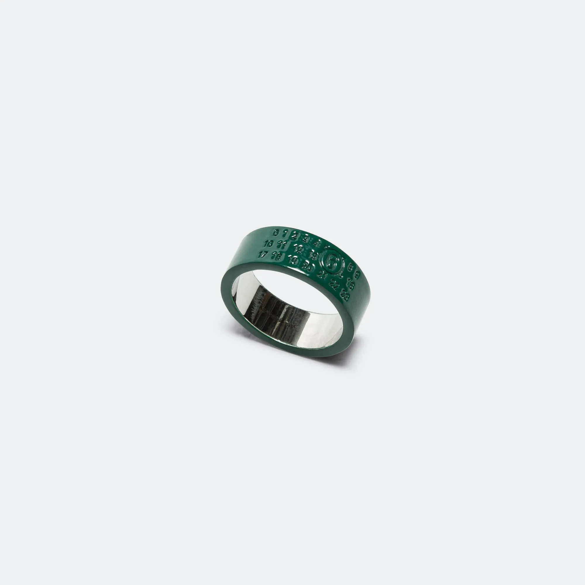 Numeric Minimal Signature Ring - Green Brass