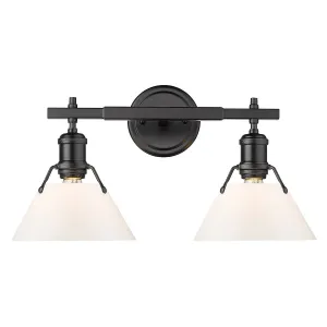 Orwell 2-Light Bath Vanity in Matte Black with Opal Glass Shades