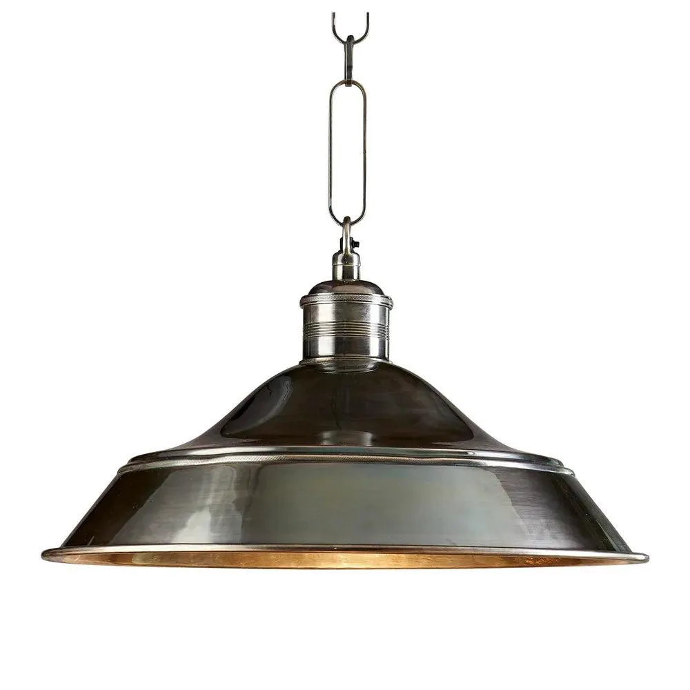 Palladium Pendant Light 1x60w E27 in Antique Silver or Antique Brass