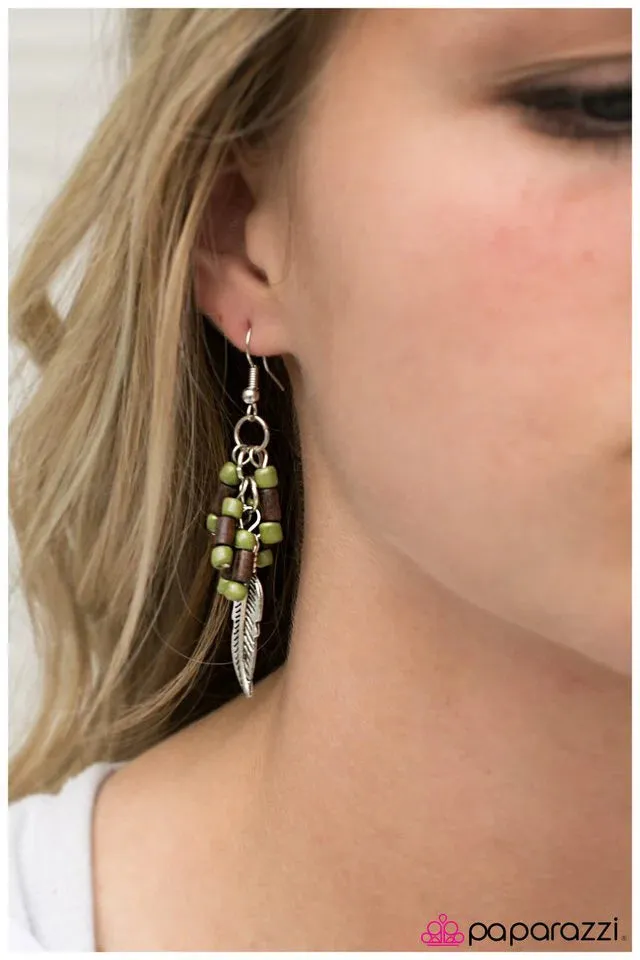 Paparazzi Earring ~ A High-Flier - Green