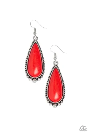 Paparazzi Earring ~ Desert Quench - Red