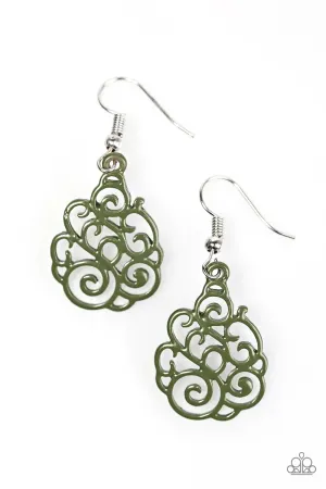 Paparazzi Earring ~ Happy DAZE - Green