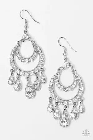 Paparazzi Earring ~ Hollywood Hottie - White