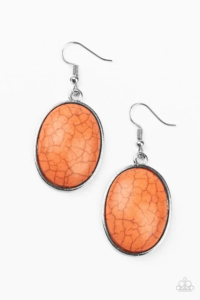 Paparazzi Earring ~ Serenely Sediment - Orange