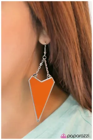 Paparazzi Earring ~ Tough As Nails -Orange