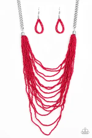 Paparazzi Necklace ~ Bora Bombora - Red