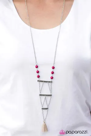 Paparazzi Necklace ~ Climb Every Mountain - Pink