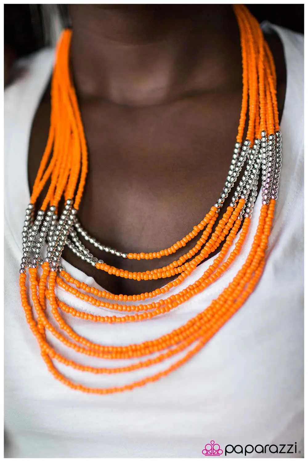 Paparazzi Necklace ~ Get With The BEAD - Orange