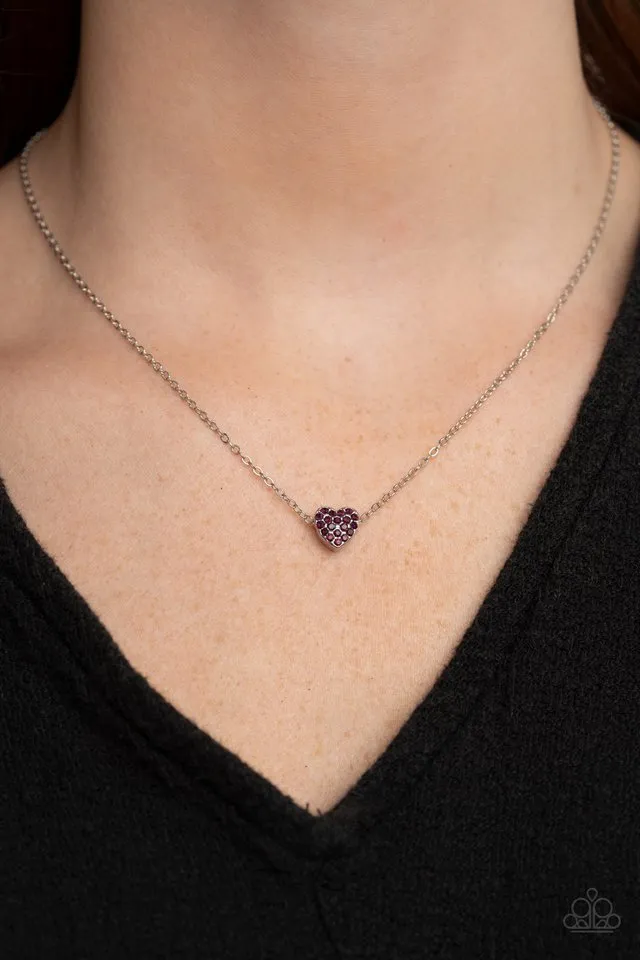 Paparazzi Necklace ~ Hit Em Where It HEARTS - Purple