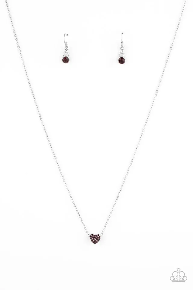 Paparazzi Necklace ~ Hit Em Where It HEARTS - Purple