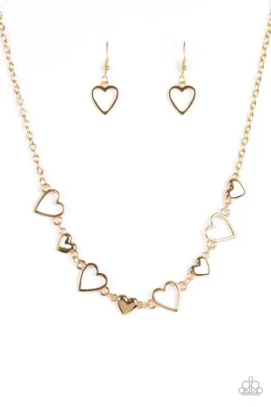 Paparazzi Necklace ~ Hustle and Heart - Gold