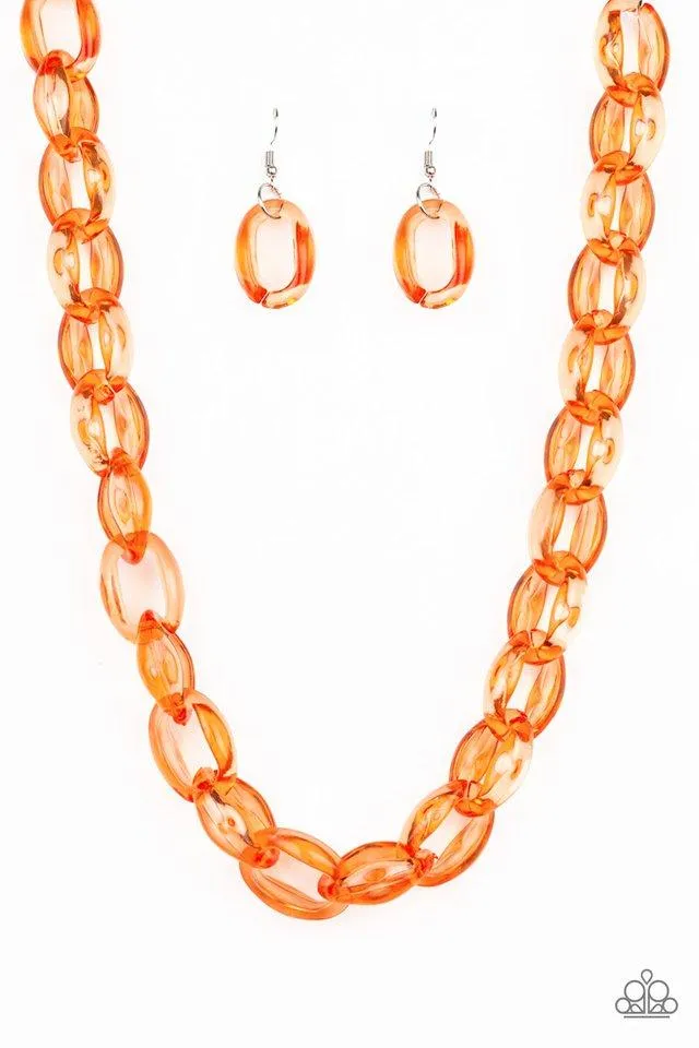 Paparazzi Necklace ~ Ice Queen - Orange