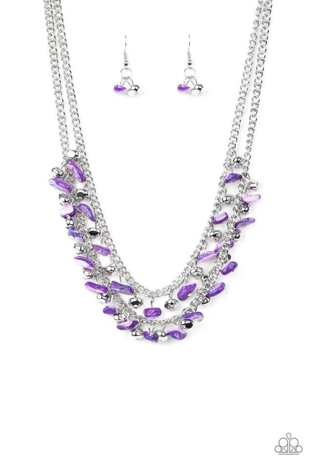 Paparazzi Necklace ~ Pebble Pioneer - Purple