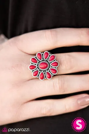 Paparazzi Ring ~ Desert Daisy - Red