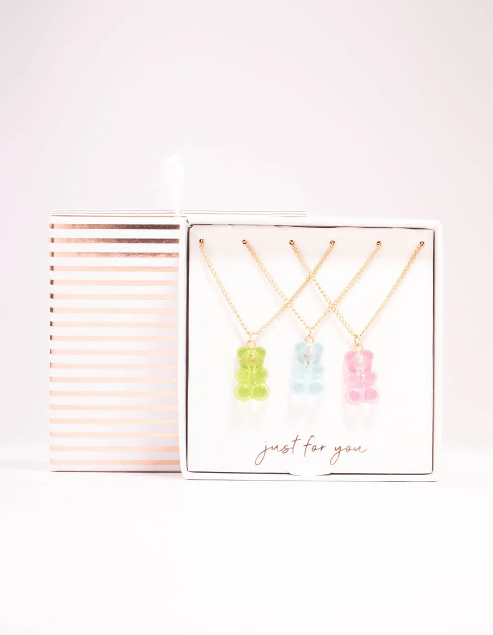 Pastel Acrylic Gummy Bear Necklaces 3-Pack