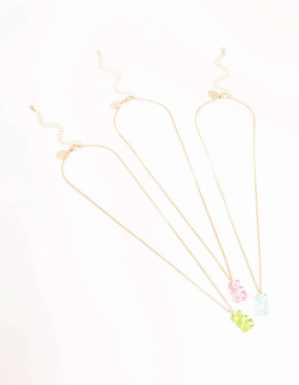 Pastel Acrylic Gummy Bear Necklaces 3-Pack