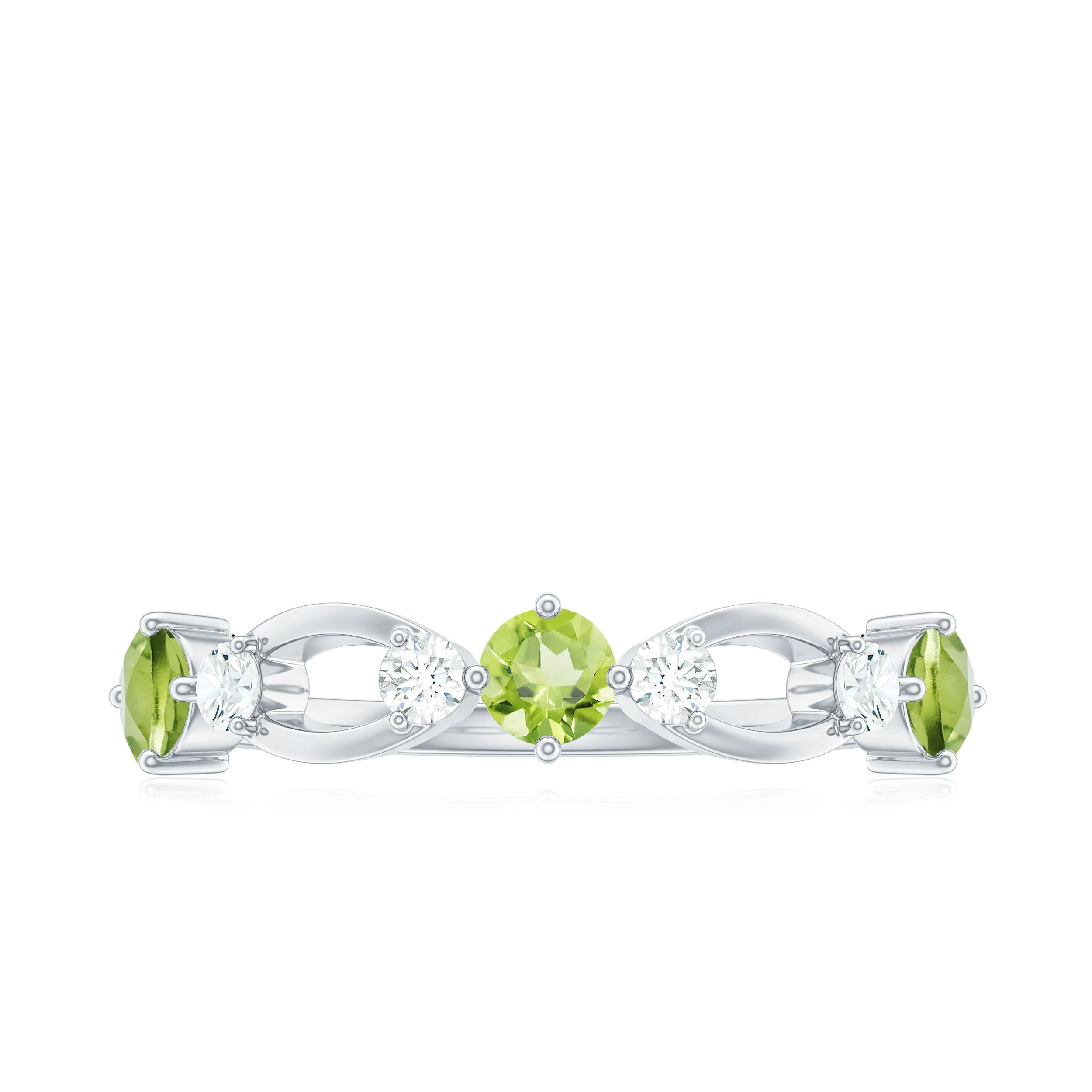 Peridot and Diamond Minimal Promise Ring