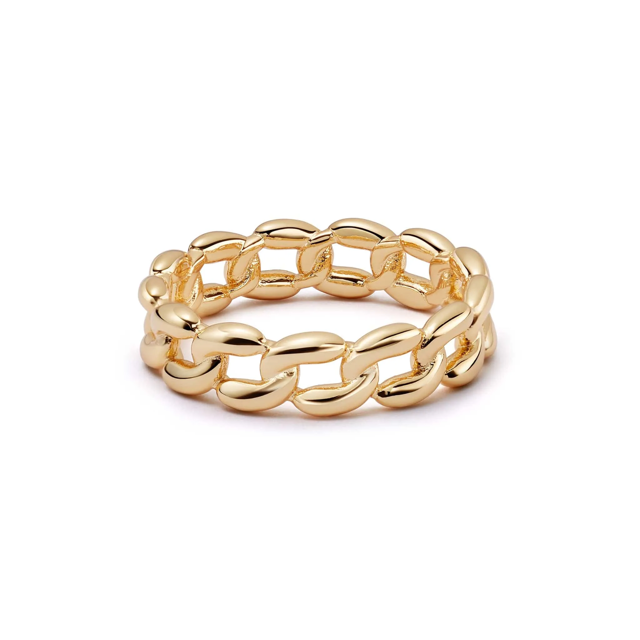 Polly Sayer Solid Chain Ring 18ct Gold Plate