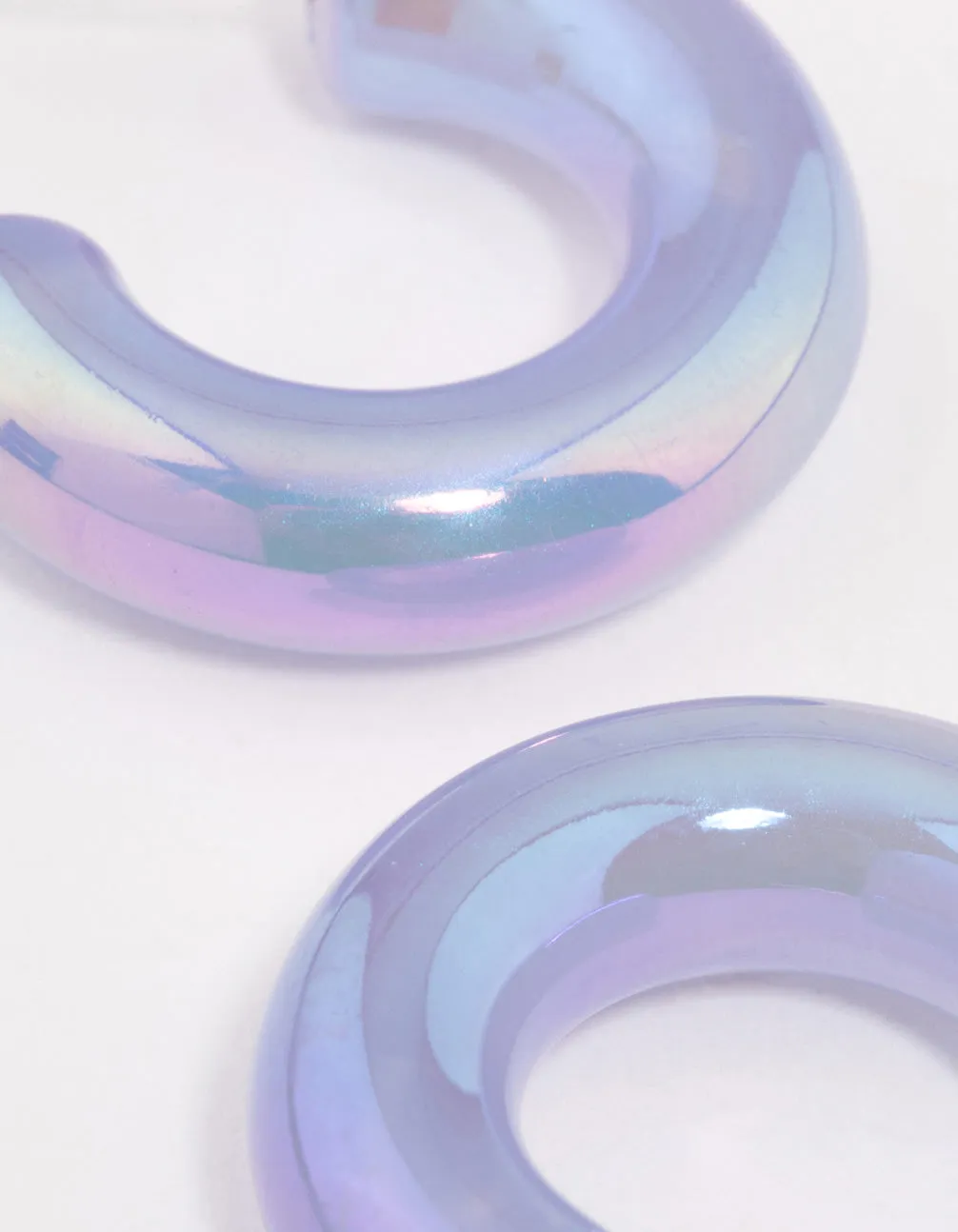 Purple Thick Hoop Earrings