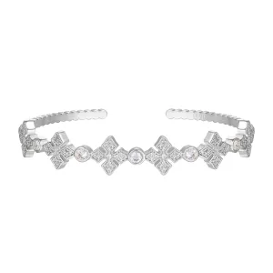 Radiant Cross Cuff Bracelet in Silver